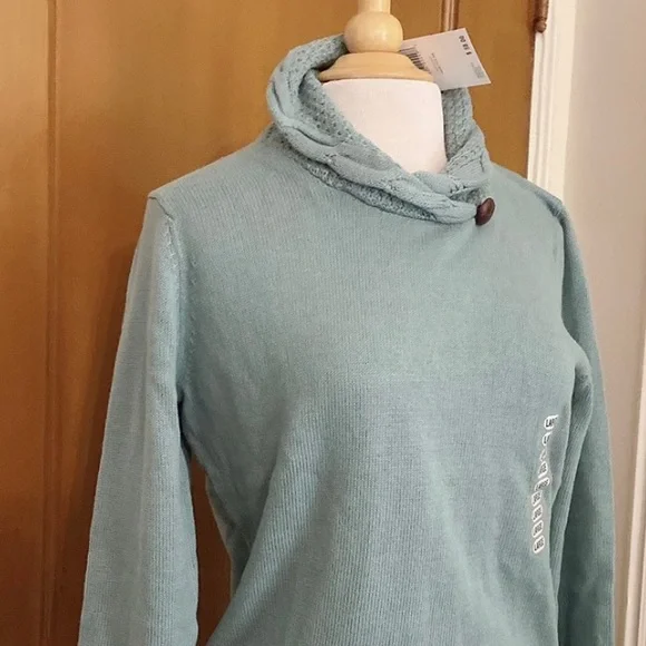 Vintage Jeanne Pierre Seafoam Cowl Neck Sweater - Picture 4 of 13